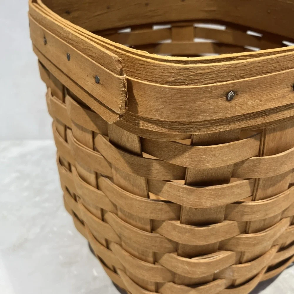 Longaberger 1977 Kleenex Tissue Box Brown With Wood Lid Vintage